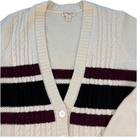 Brooks Brothers Sweaters - Brooks Brothers‎ Cardigan Wool Blend Women's Sweater Ivory Black Burgundy Size S